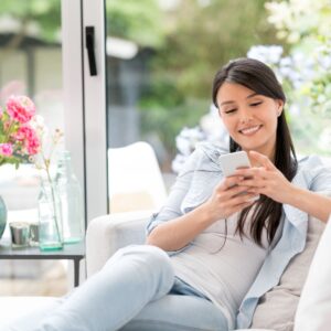 Homeowner relaxing in a clean home.